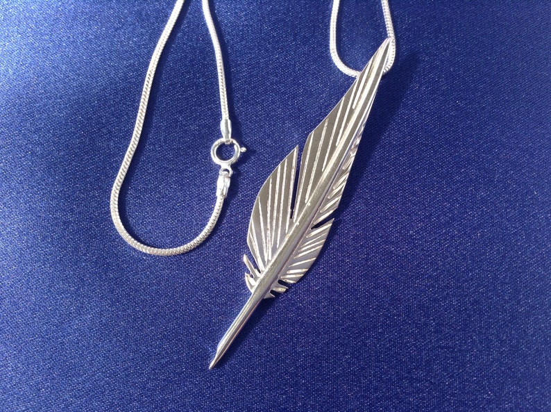 Hand Crafted Sterling Silver Quill Pendant. .925 Sterling Etsy