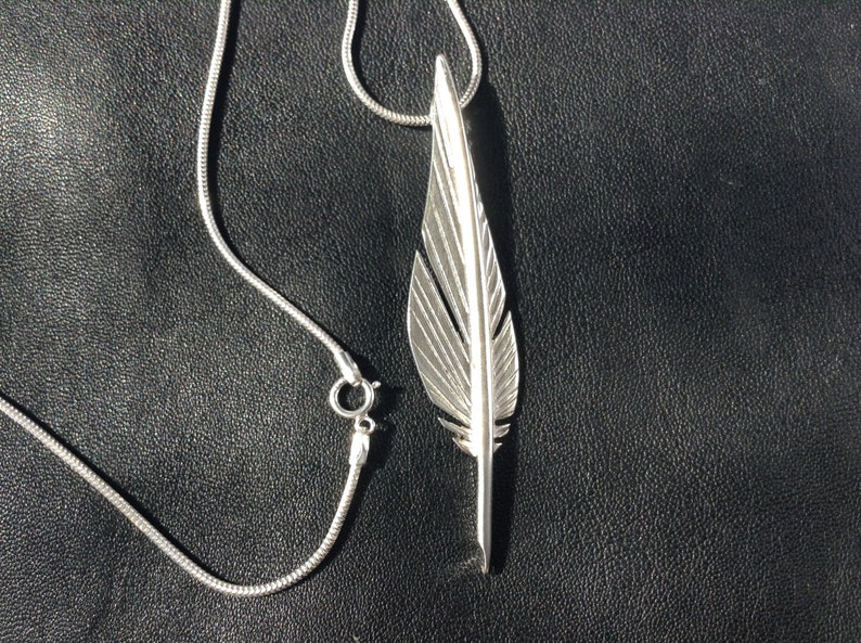 Hand Crafted Sterling Silver Quill Pendant. .925 Sterling Etsy