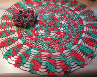 Christmas doily Lace crochet doilies Crochet tablecloth Mandala