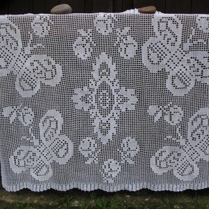 Doily Batterfly Crochet tablecloth handmade Square placemats image 4