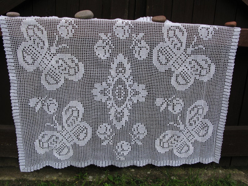 Doily Batterfly Crochet tablecloth handmade Square placemats image 1