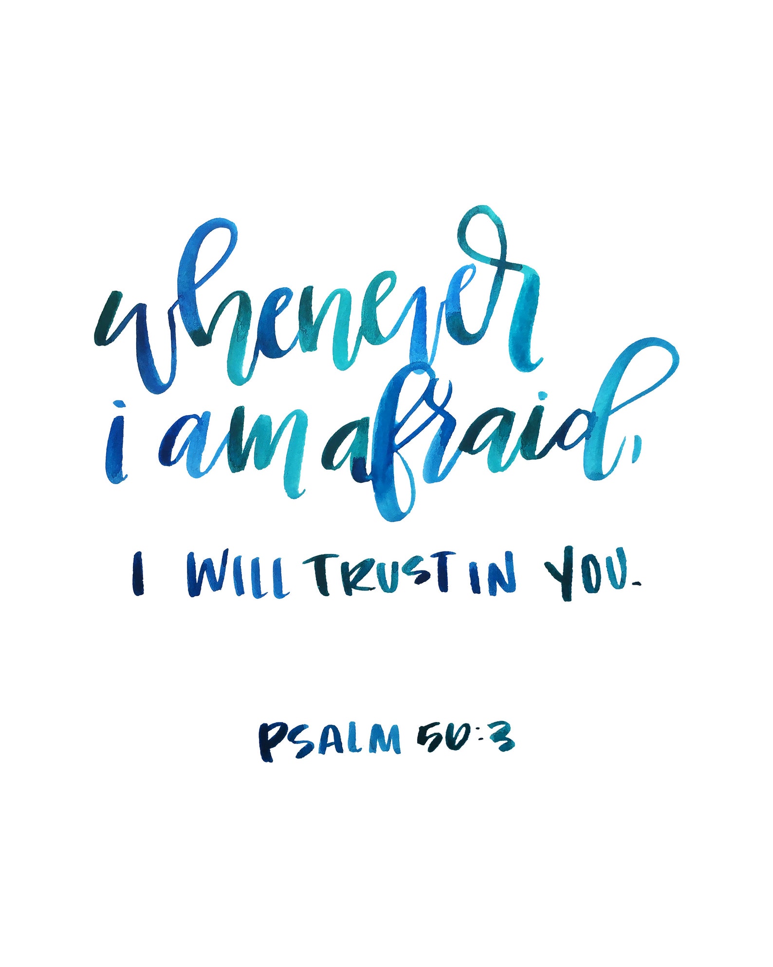 Digital Art Print Psalm 56:3 - Etsy