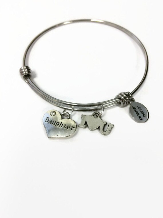 Items similar to Daughter Expandable Bracelet Daughter Stacking Bracelet Daughter Charm Bangle