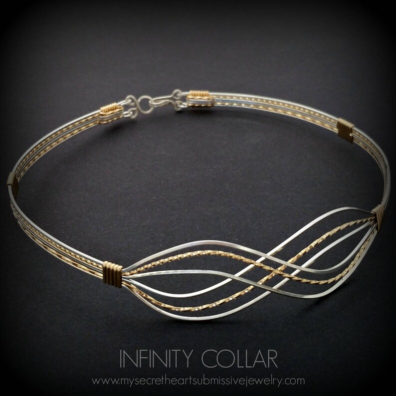 Infinity Wire Wrapped Collar Locking or Traditional Clasp Etsy