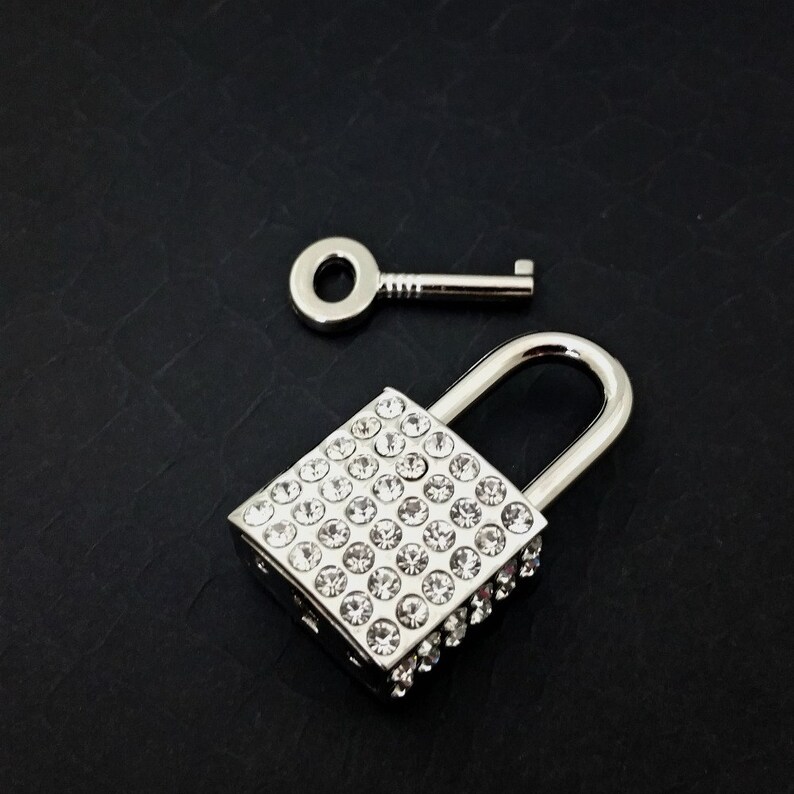 Bondage Lock Rhinestone Jewelry Lock BDSM Lock Silvertone Etsy