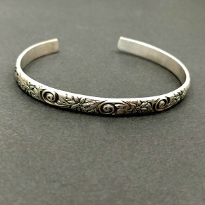 Wild Flower Classic Cuff Sterling Silver Romantic Jewelry - Etsy