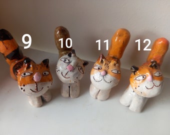 Figura decorativa de gato, estatua de gato, figuritas de gatos, figuritas artísticas, figurita de animal de cerámica