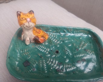 Unique Soap Dish, Fox soap dish  Cat soap dish   Jewelry box M11