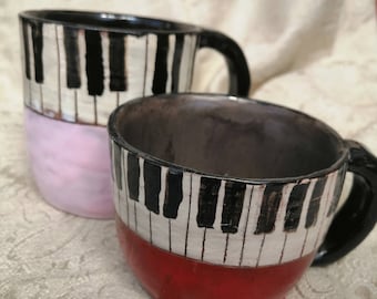 Musician's cup Ceramic Coffee mug Ceramic coffee cup   Pottery Coffee mug , Artistic Design