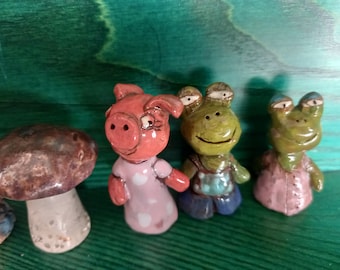 Figuras originales de arcilla hechas a mano Animales en miniatura