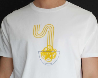 Noodles T-shirt in white organic cotton