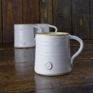 White tea or coffee mug - hand-thrown ceramic pottery