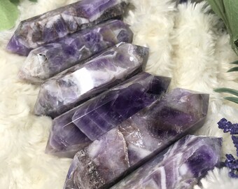 Double terminated chevron amethyst point, February Birthstone, Valentines Day Gift