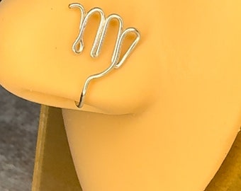 Faux pince-nez Vierge, faux anneau dans le nez, sans perçage, bijoux du zodiaque