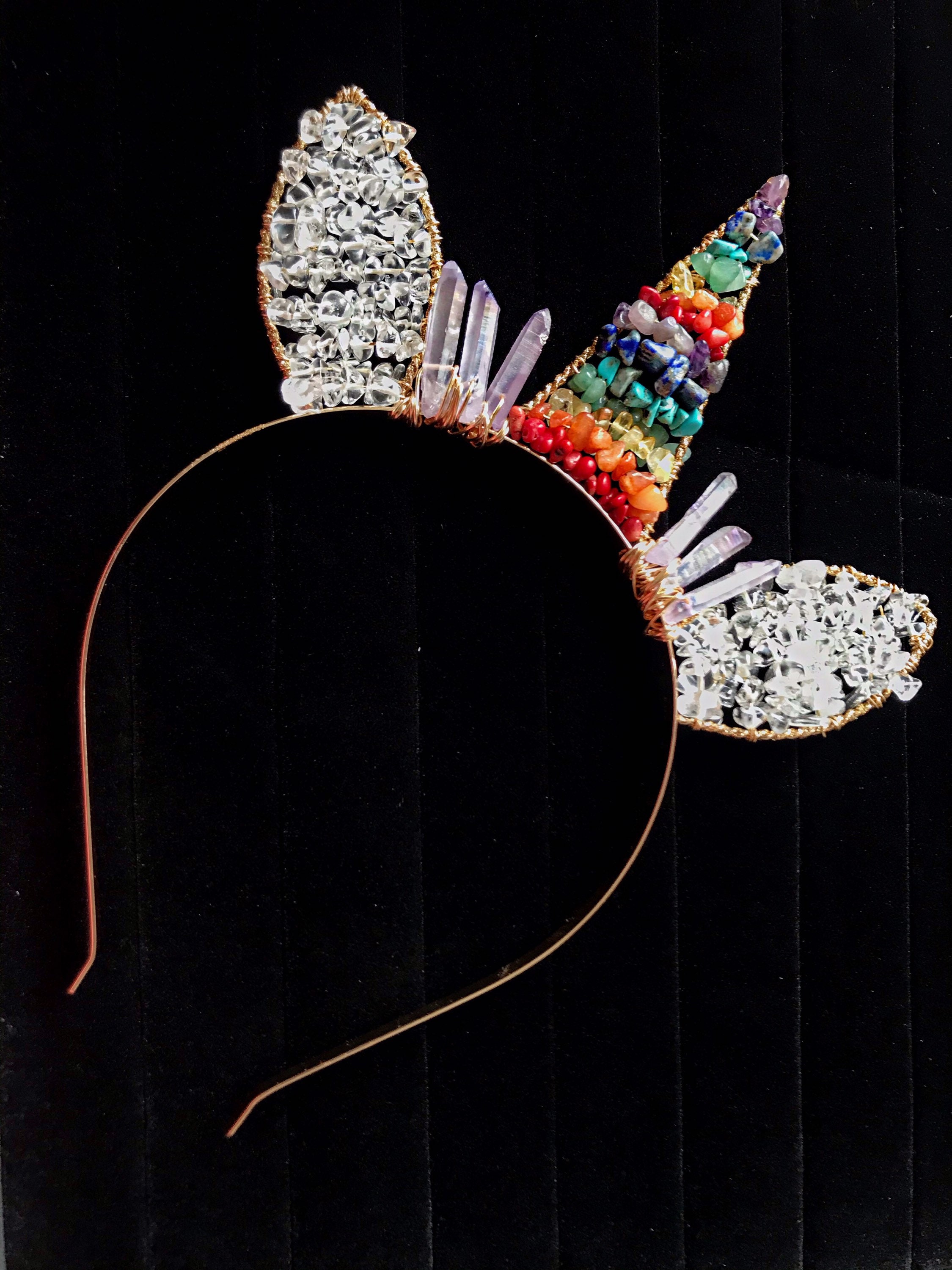 Rainbow Unicorn Crystal Tiara - Decora Kei - Rainbow Baby - Birthday Crown PRIDE