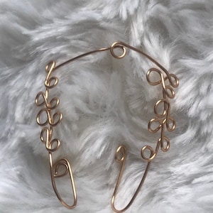 Spiral vine double nostril half nose bridge cuff, faux nose ring, fake piercing