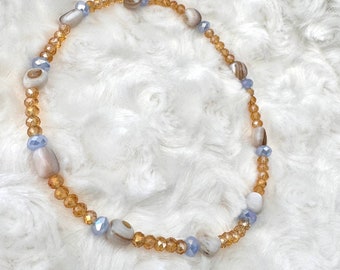 Bracelet de cheville extensible en verre et coquillage, bijoux de cheville grande taille