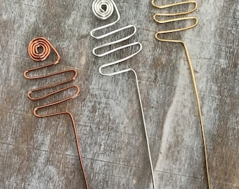 Set of 3 Spiral Wire Hair Pins, loc jewelry, braid jewelry, hair accessories, Hair Jewelry, Black History Month