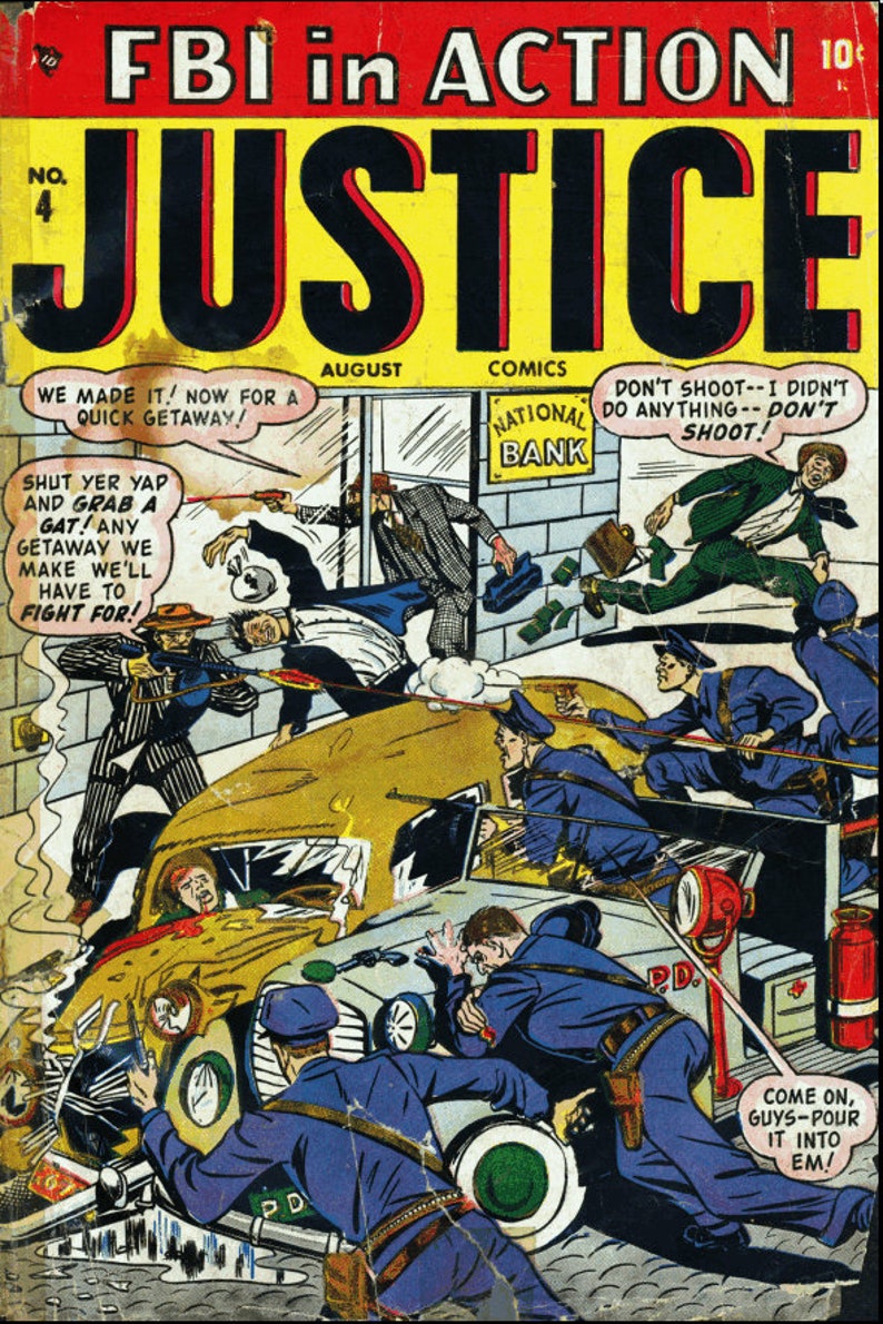 Justice. Tales of Justice comics. Golden age. Rare Vintage comics 1947-1957 1-67 publications. Compact disk image 1
