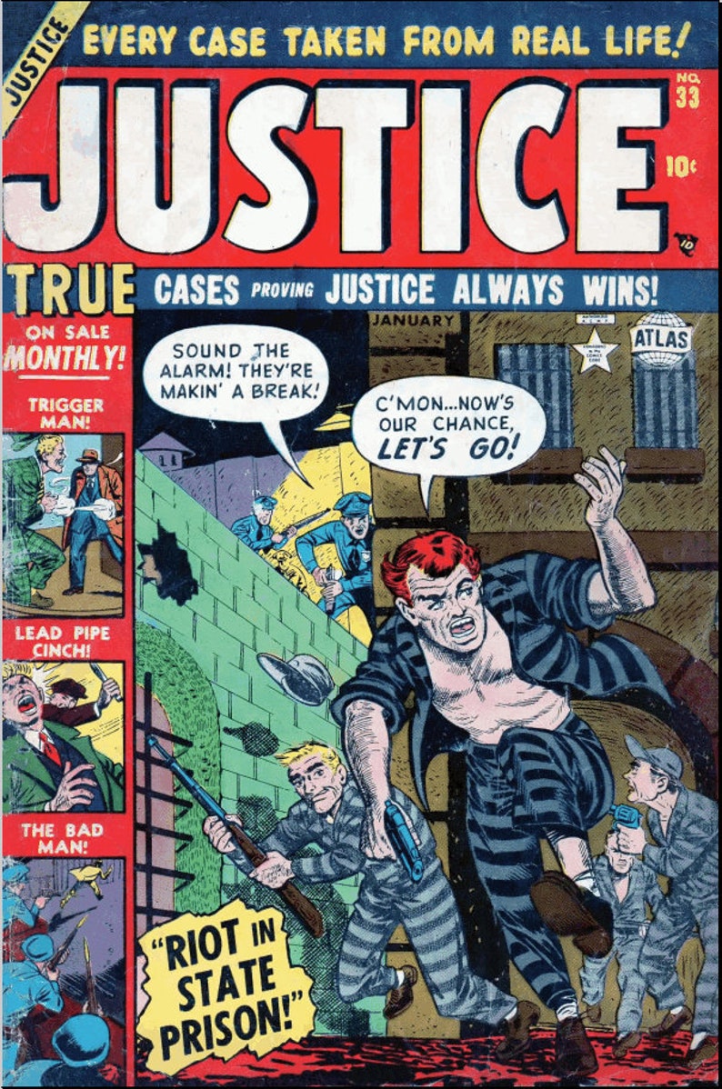 Justice. Tales of Justice comics. Golden age. Rare Vintage comics 1947-1957 1-67 publications. Compact disk image 2