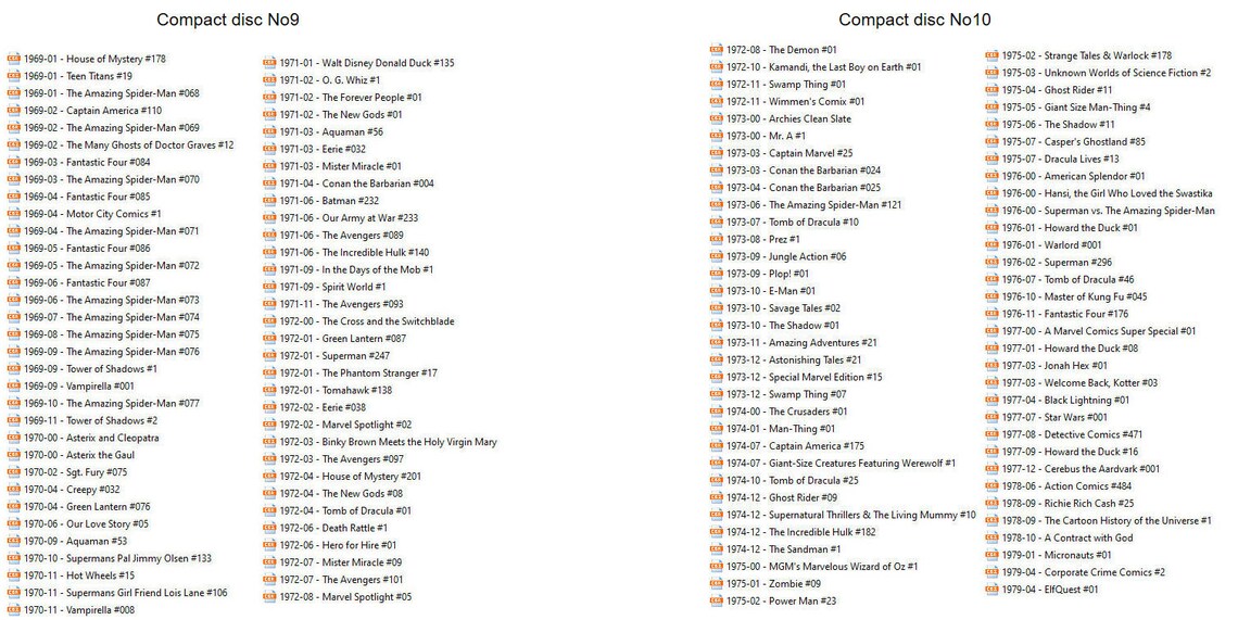 1000 Comics You Must Read. Compact Disc No9; No10; No11; and No12 (260 ...