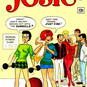 Ona jest komiksem Josie (Josie; Josie & the Pussycats). Srebrny wiek. Rzadkie komiksy w stylu vintage z 1963 roku. Płyta kompaktowa