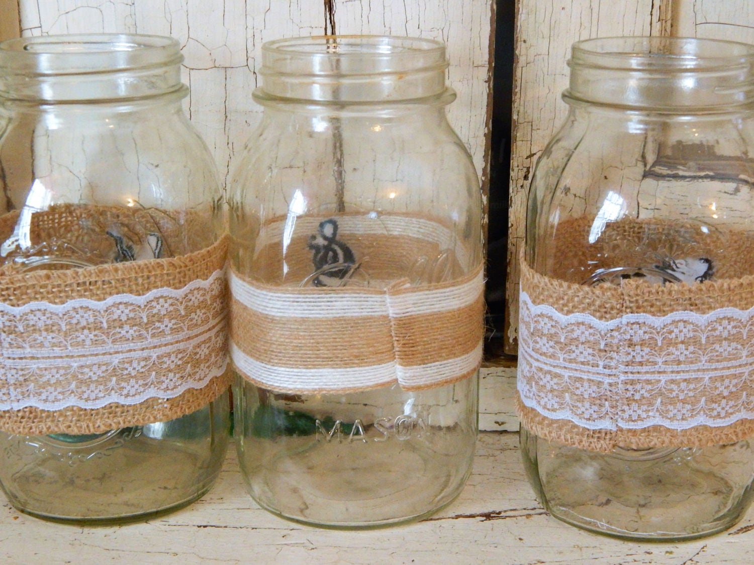 Wedding Mason Jar Wraps Etsy