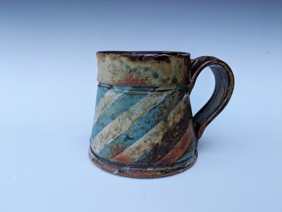 Handmade ceramic cup, with Stripes