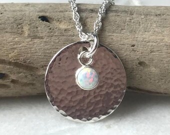 White Opal Disc Necklace
