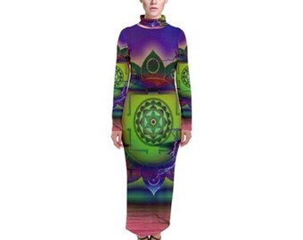 Moon Dharma Exclusive OriginalDesigner TURTLE NECK DRESS Size:Medium10-12uk