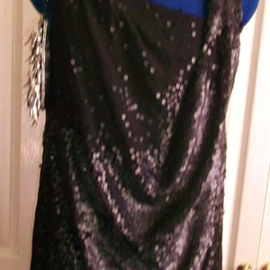 Access your inner DIva Retro 'little black dress' size 12, drapes, sleeveless, dull sequins image 2