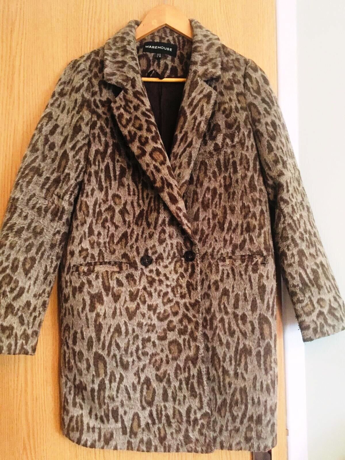 warehouse leopard print coat
