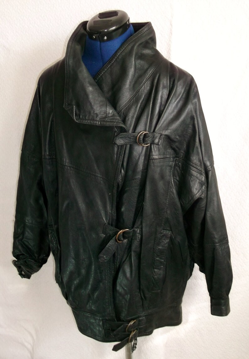 Vintage Uni 3 4 Leather Jacket Size 12 14 Lined Top Quality Supple With Adjustable Buckle Fastenings