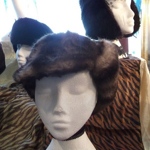 Unisex true Vintage black Ushanka/Cossack/Trapper hats-thick faux fur. 3 SIZES available-59/60/61 image 3
