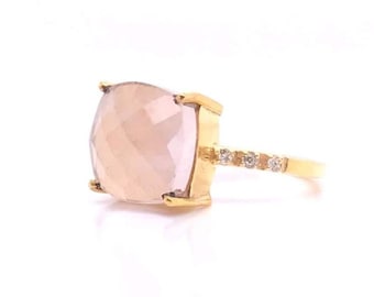 Square rooted in pink Chalcedony