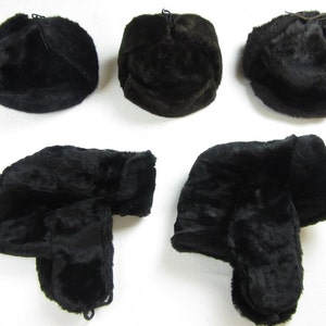 Unisex true Vintage black Ushanka/Cossack/Trapper hats-thick faux fur. 3 SIZES available-59/60/61 image 1