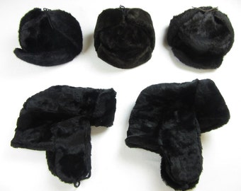 Unisex True Vintage Black Ushanka/Kozakken/Trapper hoeden-dikke Faux Fur. 3 beschikbare maten-59 "/60"/61 "