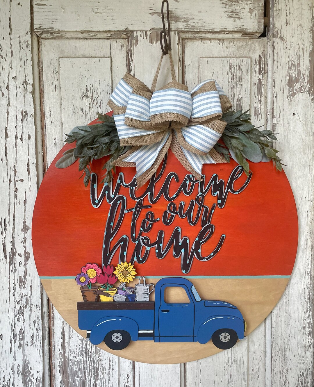 Door Hanger Interchangeable Sign Interchangeable Seasons Etsy