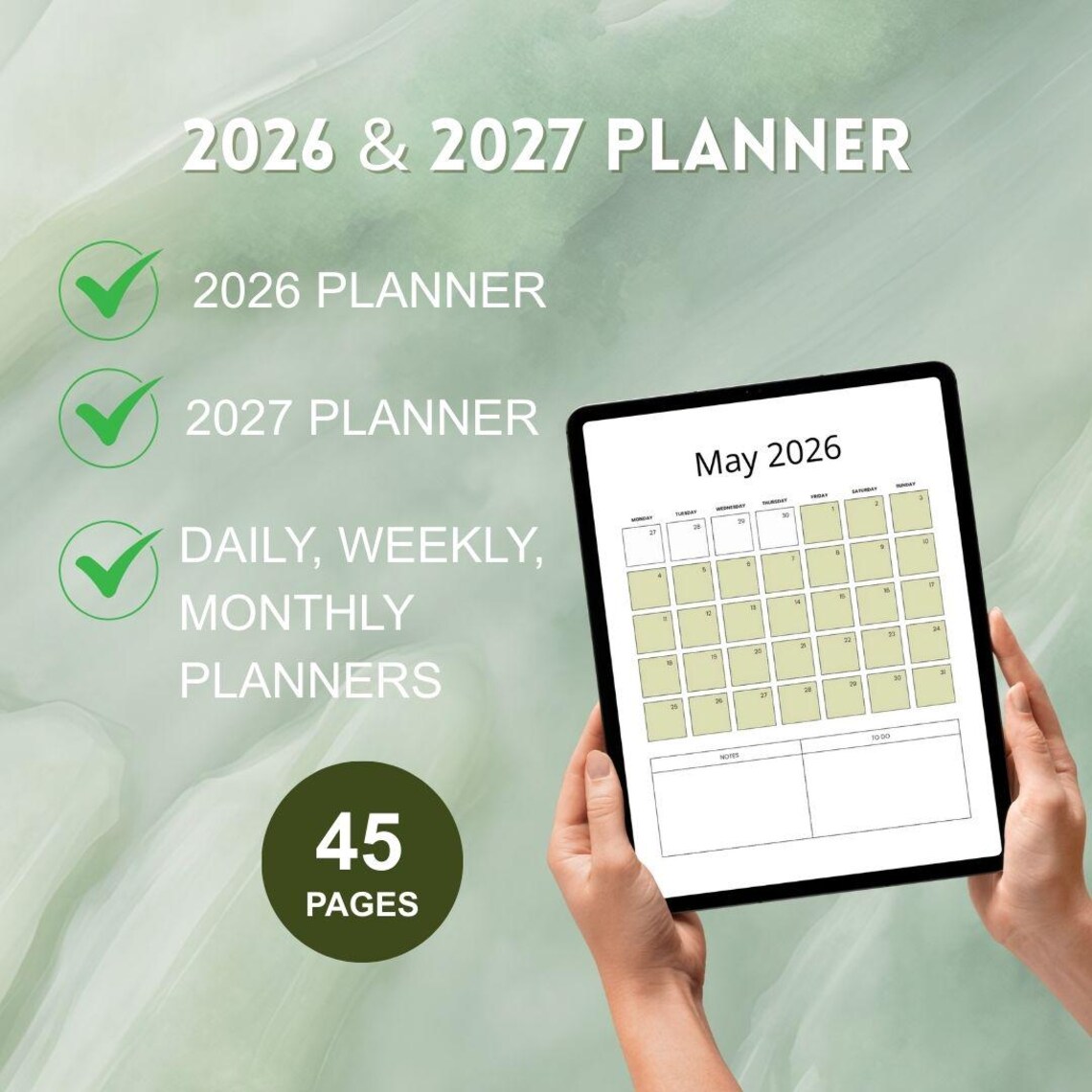 2026 Planner: Canva Editable & Printable Daily Weekly Monthly Digital ...
