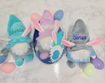 Gnomo de Pascua personalizado en huevo gigante: ideal para rellenar la cesta de Pascua.