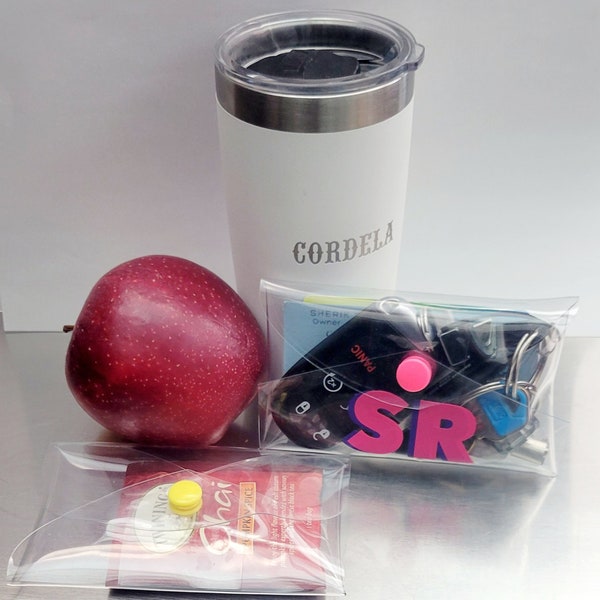 Transparent pouch with shadow Monogram. Small coin,card And lip glass pouch.