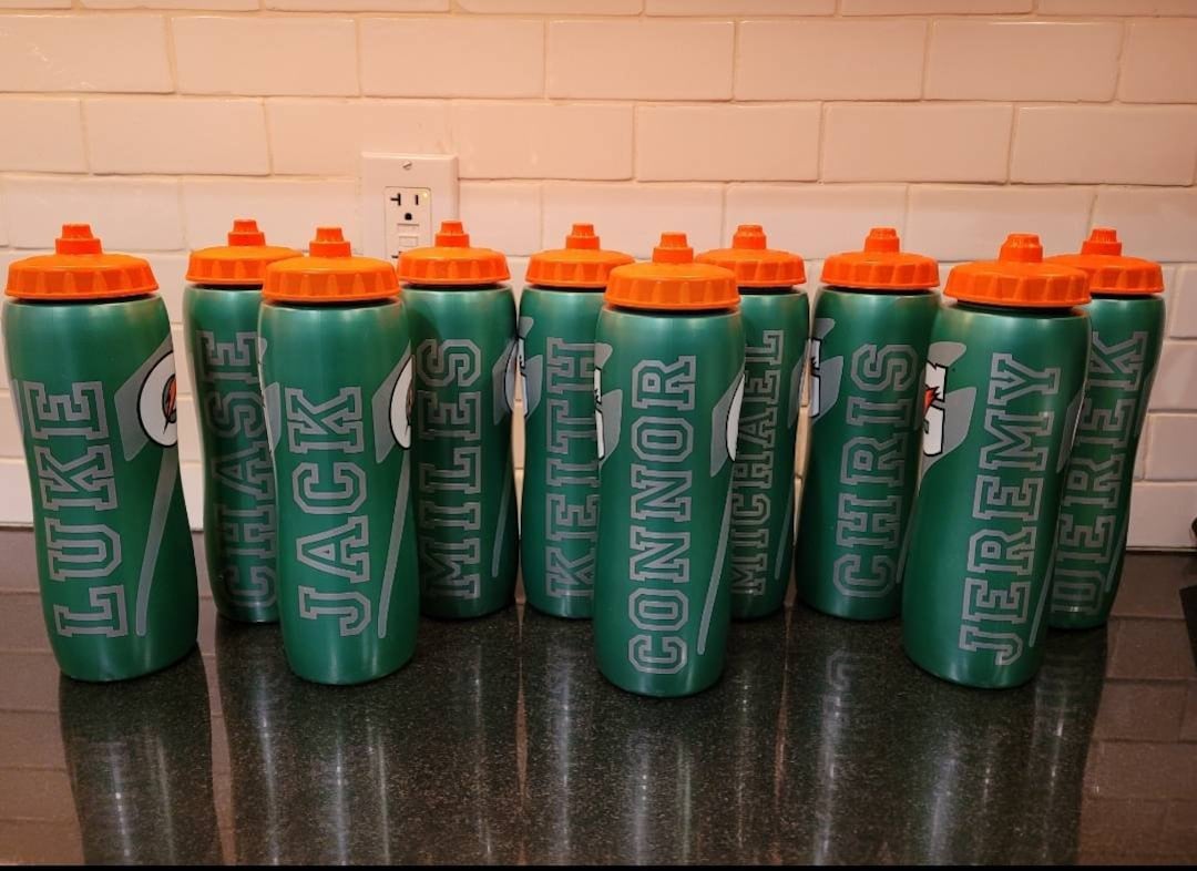Gatorade Water Bottle Decal Name Lable. Sports Water Bottle Dacal