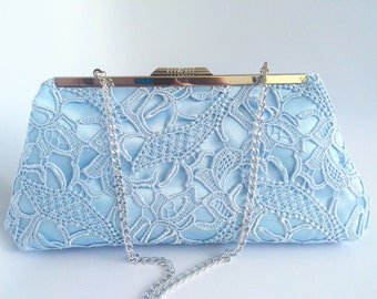 blue clutch bag