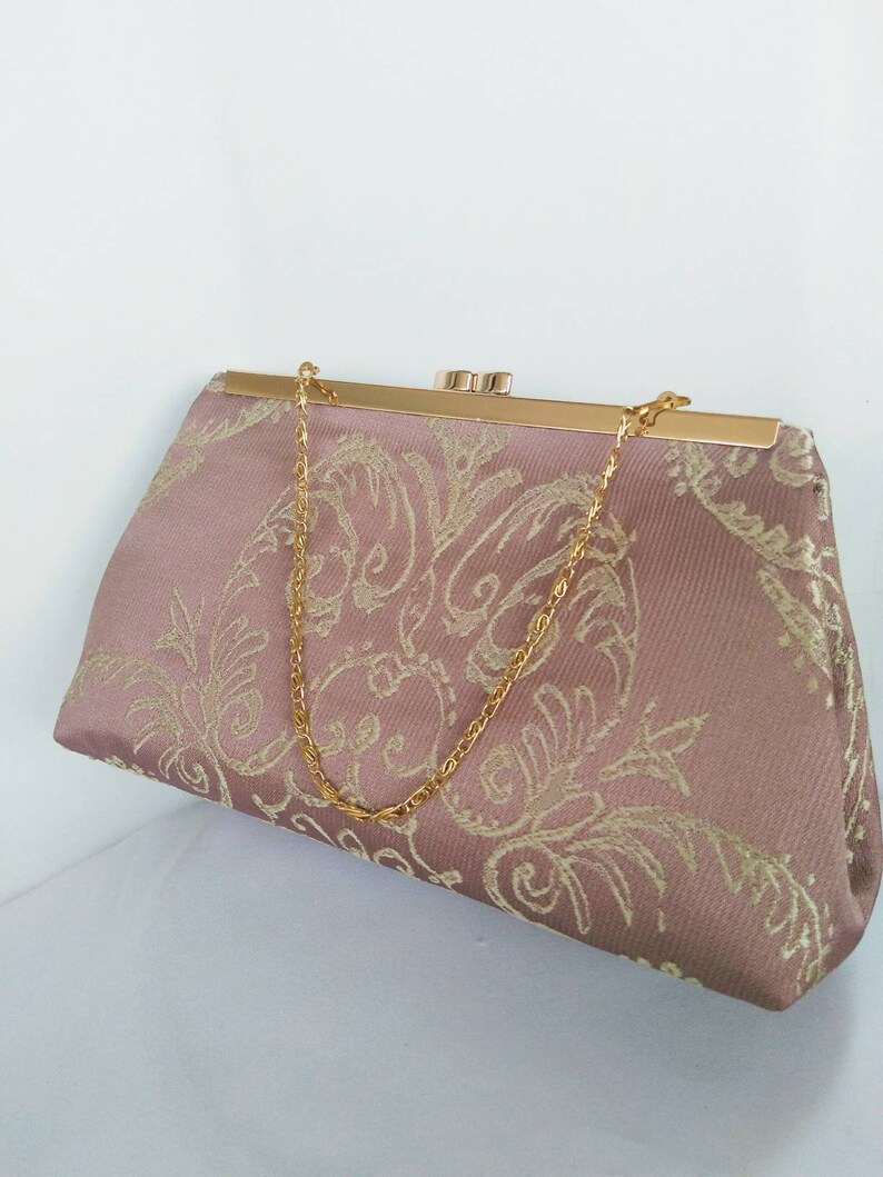 dusty rose evening bag