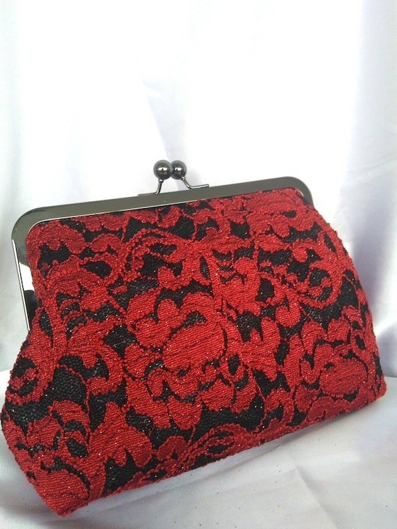 red bridal purse