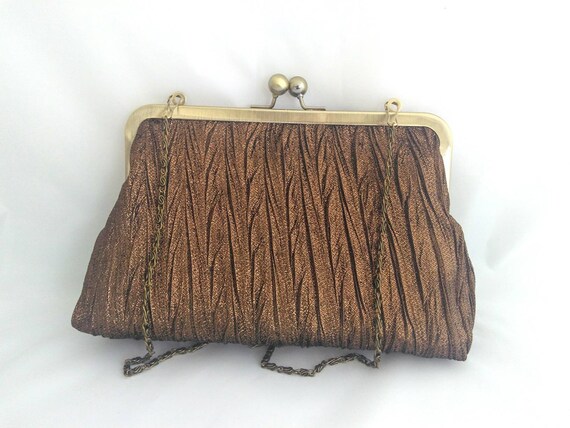 bronze clutch purse