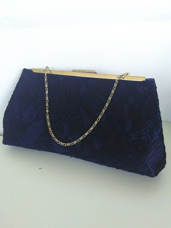 navy lace bag