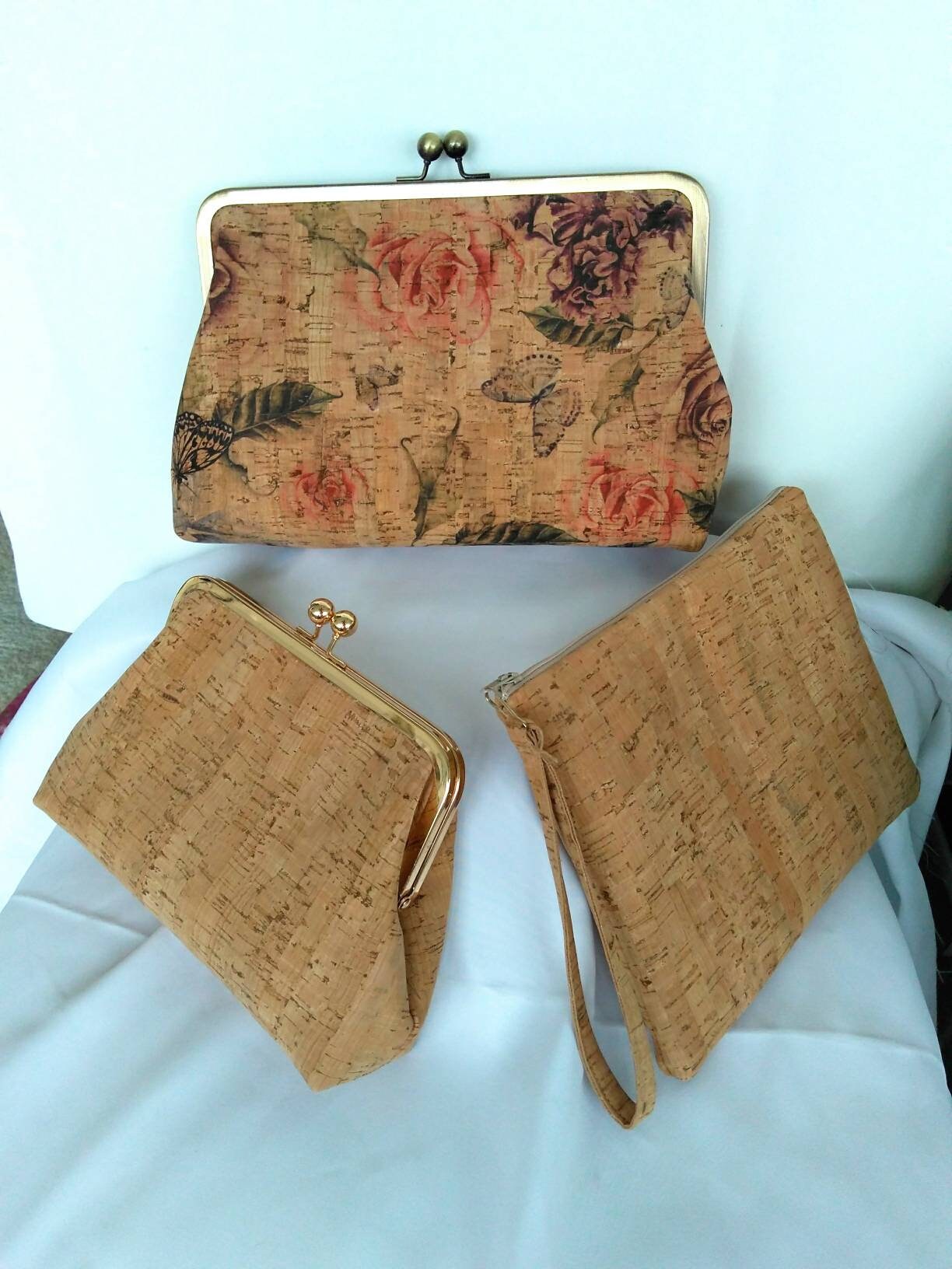 Gold cork clutch purse cork clutch purse boho bridal clutch Etsy