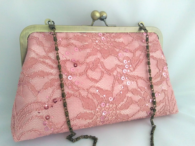 dusty rose evening bag