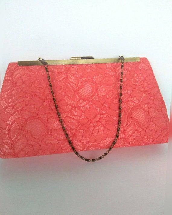 coral clutch bags for weddings
